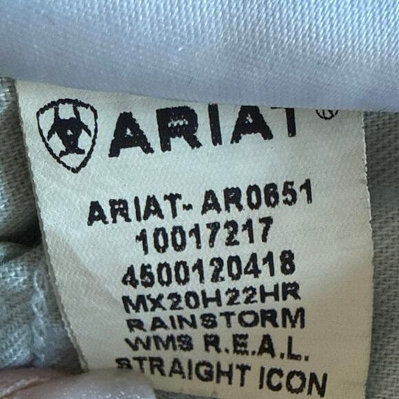 Ariat REAL Womens Size 28L Mid-Rise Icon Straight Leg Jean in Rainstorm 10017217 - Picture 13 of 13